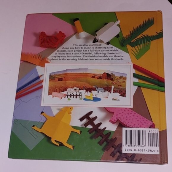 3/$13 Make Your Own Paper Farm/With Fold-Out Farm Scene Inside Vintage book - Picture 4 of 5
